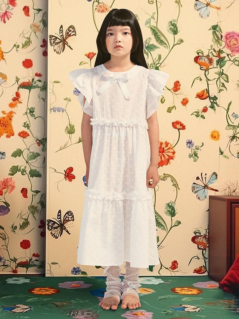 KIDS BEDTIME DRESS EYELET_WHITE