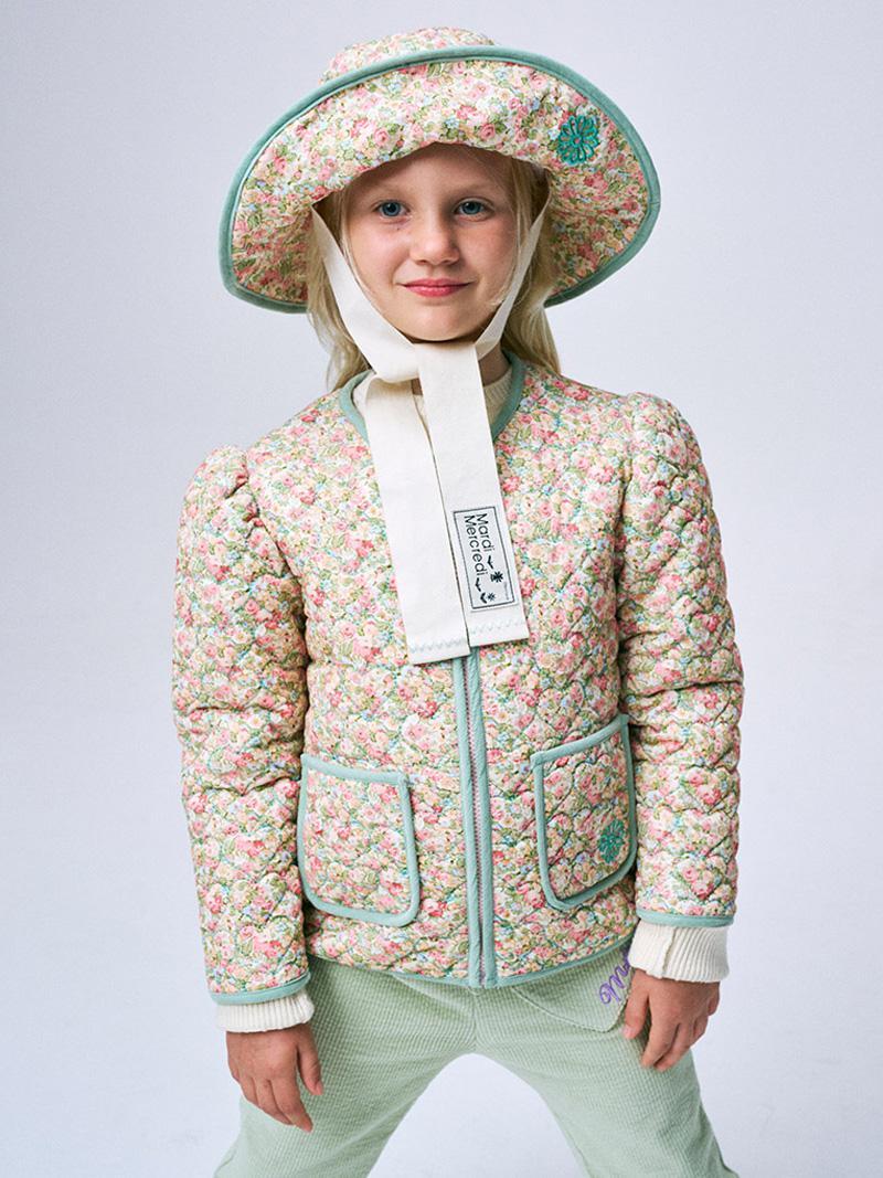 KIDS HEART QUILTED JACKET ZIPUP_CORAL
